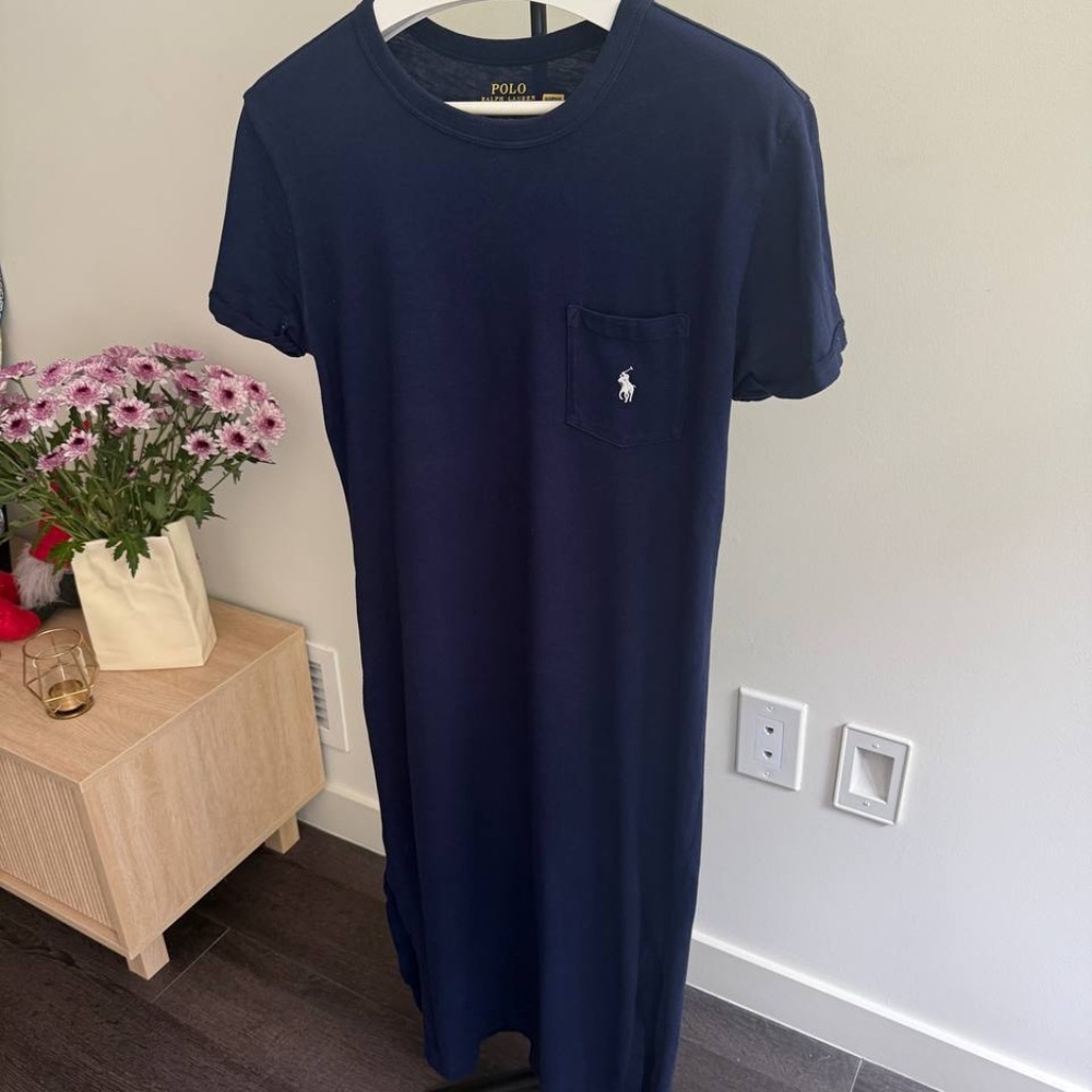 Polo Ralph Lauren Classic Crew Neck T-Shirt Dress Navy Size S
